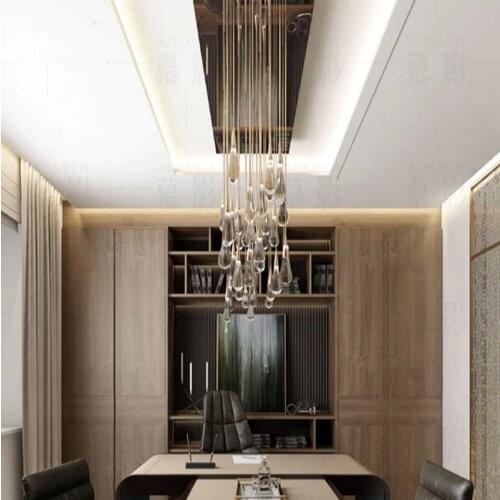 Water drop Bubble Crystal Creative Pendant Light European-style Luxury LED Lamps Glass Indoor Lighting Restaurant Gold