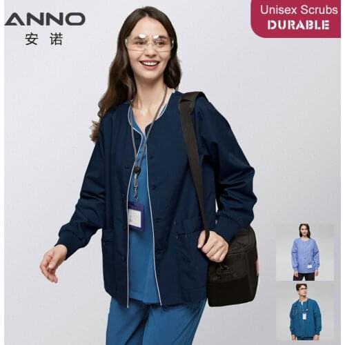 Long Sleeves Scrubs Jacket Pretty Outfit Nurse Out Coat Doctor Shirt Hospital Nursing Staff Uniforms Autumn Winter Work Wear