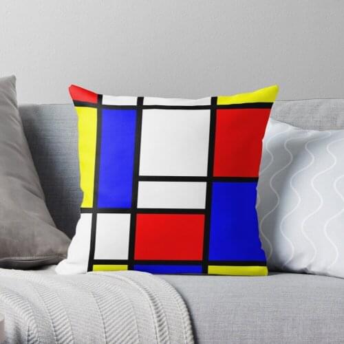 Mondrian Throw Pillow Cushion Cover Polyester throw pillows case on sofa home living room car seat decor 45x45cm