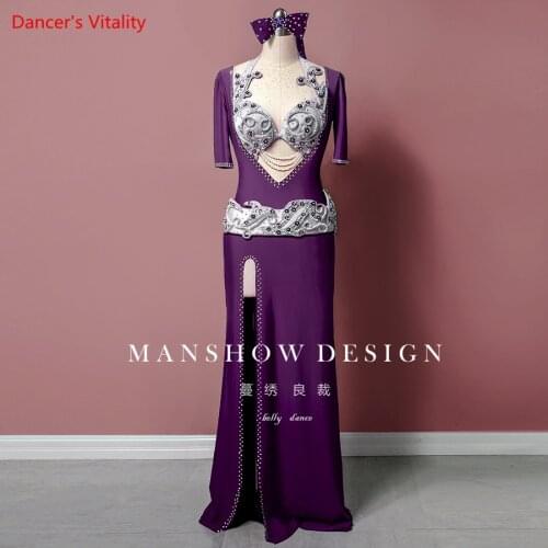2020 Belly Dance Robe New Baladi Performance Costume Suit Sexy Folk Oriental Dance Ballroom Dance Competition Long Robe