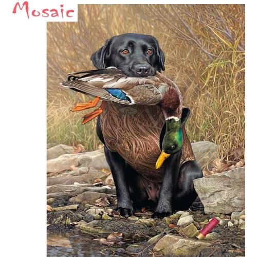 New Product 3d diy diamond painting dog hunt,full round/square resin diamond embroidery,diamond cross stitch, decoration home