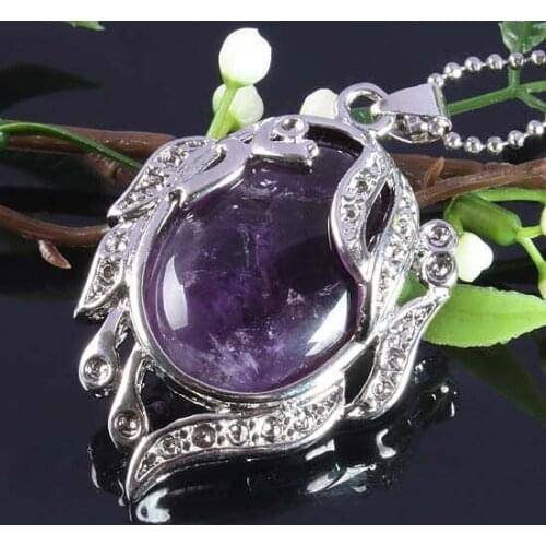 Low Price Natural Amethyst Crystal Stone Pendant Reiki Healing Charms For Jewelry Making Women Girls Necklace Accessories