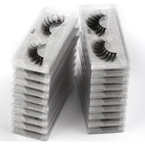 Wholesale 3D Eyelashes 10/20/30/40/50/100 Faux 3D Mink Lashes Natural False Eyelashes Thick Mink Eyelashes In Bulk Makeup Cilio