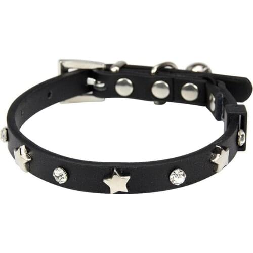 Dog Collar Pet Neck Collar Adjustable Simple PU Leather Cat Collar Puppy Collar with Bell Dog Accessories Collar for Dogs