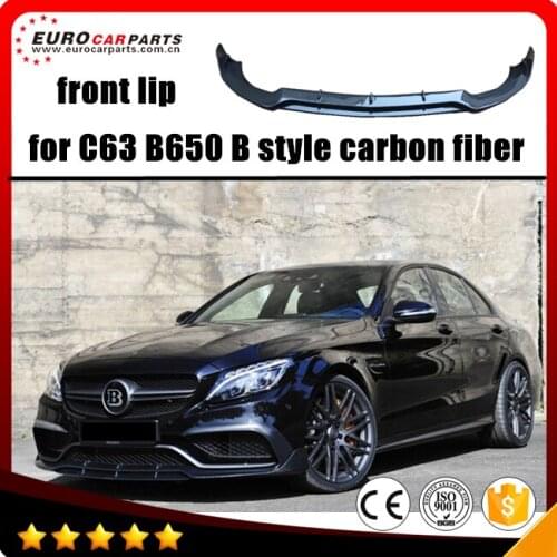C63 carbon fiber front lip fit for W205 C63 to B650 B style carbon fiber front spoiler for C63 2014year up front lip for W205