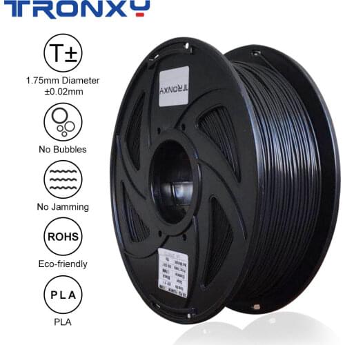 Tronxy 1KG PLA Filament 1.75mm For 3D Printer 3D Printer Extruder Pen Rubber Consumables Material for Printing Plastic Black