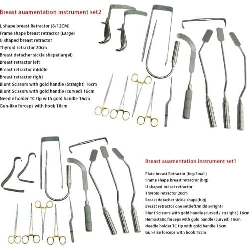 Plastic Surgical Instrument Breast Detacher Sickle Retractor Set Stainless Steel Autoclavabe