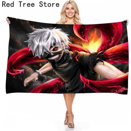 Beach Towel Tokyo Ghouls Japan Anime 3d Printed Bath Towels Travel Sports Shower Swim Personalized Gift Picnic Mat Blanket