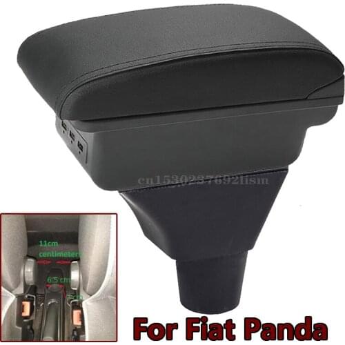 For Fiat Panda armrest box USB FIAT PANDA II armrest box Center Storage box car accessories Interior with USB interface