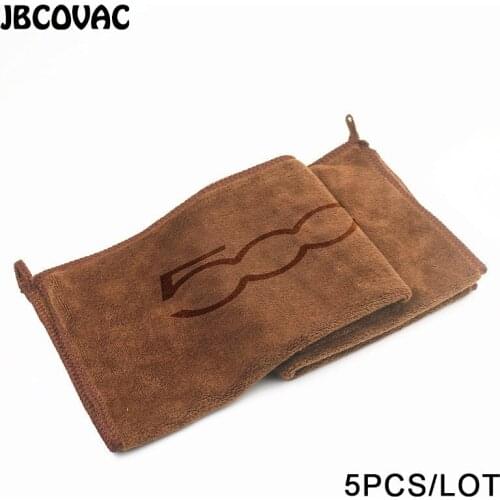 5PCS 30*30CM Car Wash Cleaning Towels Universal Accessories For Fiat 500 Logo Punto Abarth 124 Stilo Ducato Car Styling Stickers