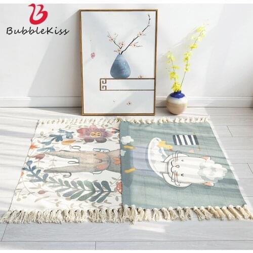 Bubble Kiss Hot Sale New Cartoon Style Carpet Cotton Rugs for Bedroom Cute Decoration Carpet Anti-Wrinkle Carpet for Balcony Mat