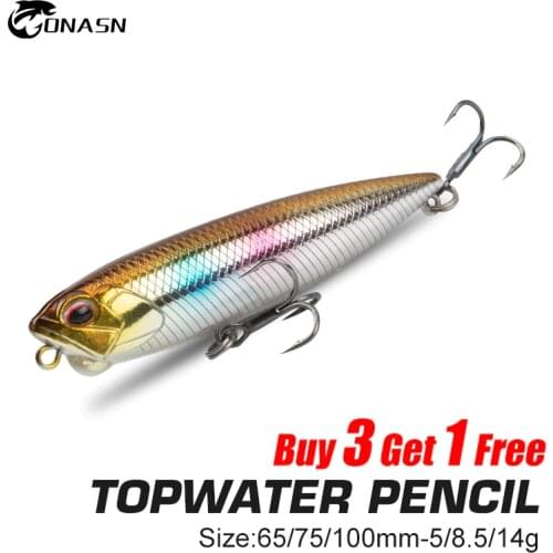 ONASN REALIS Pencil Top water Fishing Lures 65mm 75mm 100mm Good Action Swimbaits Crankbaits Floating lure Trout Bass Hard Baits