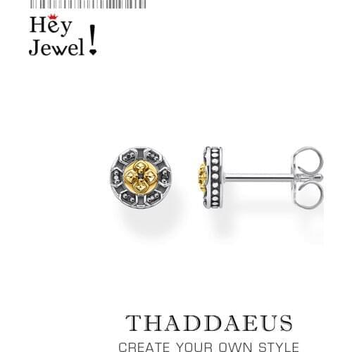 Ear Studs Cross Black Stones Gold,Europe Style Delicate Myths Fine Jewerly For Women Men,2020 Vintage 925 Sterling Silver Gift