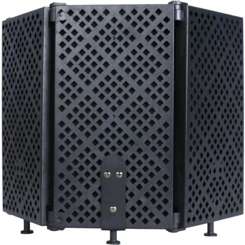 Foldable 3 Panels Isolation Shield Mic Noise Reduction Sound Absorbing Microphone Wind Screen Shield