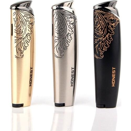 Metal Fashion Windproof Turbo Lighter Torch Butane Gas Lighter Cigar Smoking Smoking Accessories Gadgets for Men