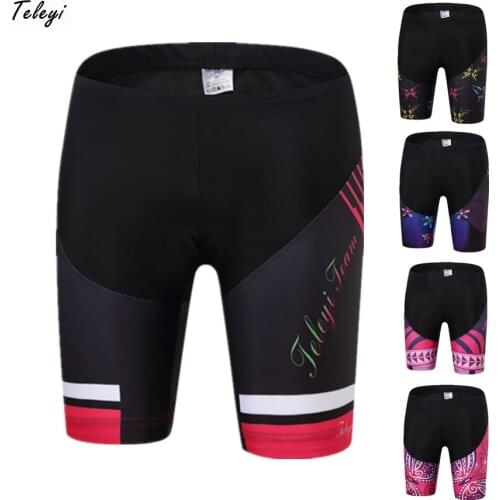 Teleyi 2019 Summer Women Cycling Short Coolmax 3D Gel Padded Shockproof MTB Bicycle Shorts Breathable Road Bike Shorts Ciclismo