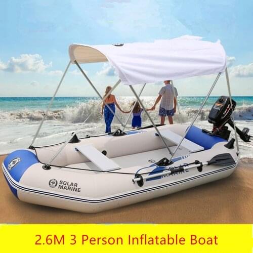 3 Person PVC Inflatable Kayak Fishing Boat With Air Mat Bottom For Out Door Water Sport Fishing Drifting Surfing Factory Outlet