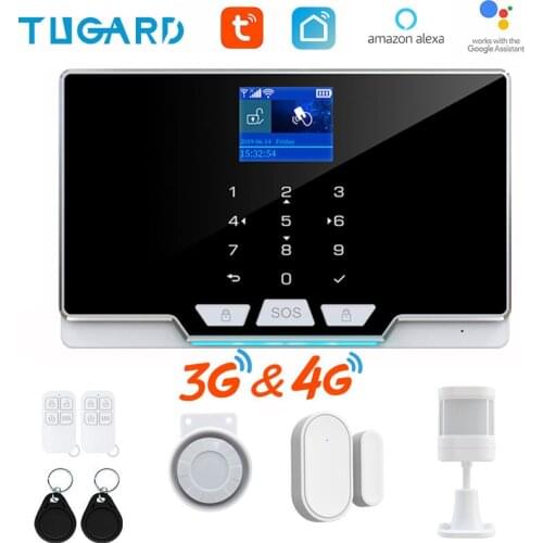 433Mhz Wifi 3G 4G Home Security Alarm System Apps Control Full-Color Light Bars Works With Alexa Google Wireless Safety Alarm