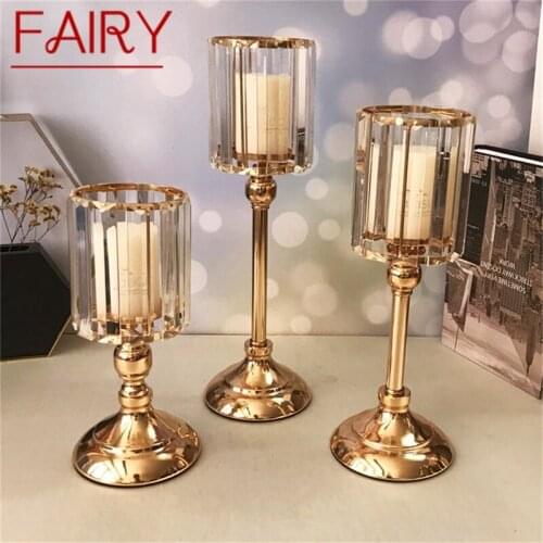 FAIRY Candle Table Lamp Crystal Gold Modern Retro Decoration Luxury Light For Home