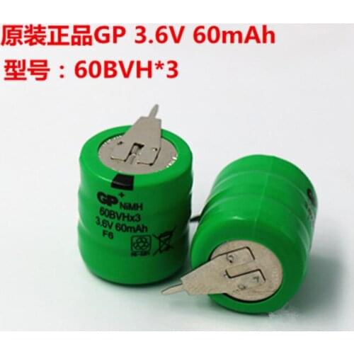 10PCS Genuine authentic 3.6V60BVH 60mAh NIMH nickel-metal hydride rechargeable battery with solder feet