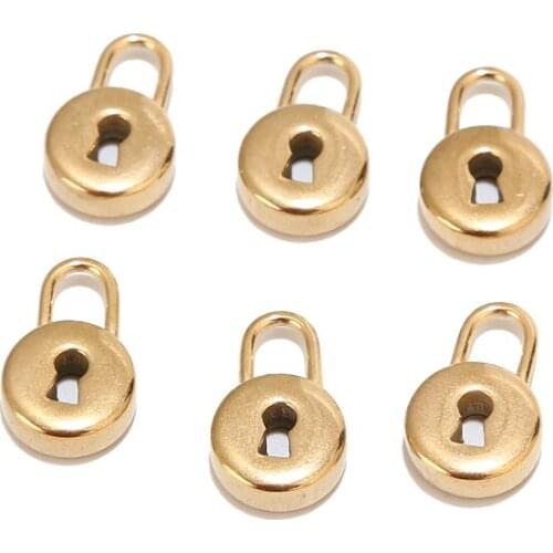10pcs Stainless Steel Gold Plated Heart Charm Key Lock Heart Pendants For DIY Love Jewelry Necklaces Bracelets Making Findings