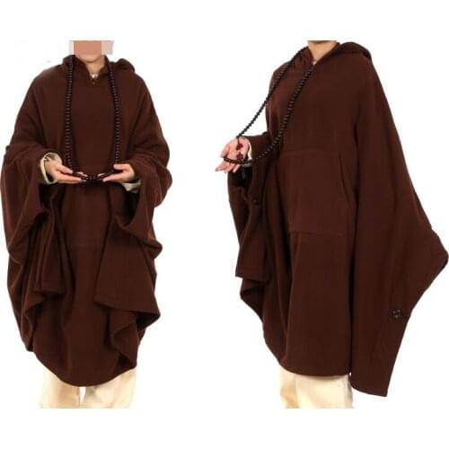 6colors Spring&Winter UNISEX buddhist abbot Lay monks cape martial arts gown zen Polar fleece warm meditation cloak
