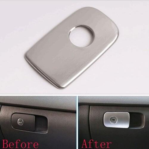 BBQ@FUKA Car Stainless Steel Glove Box Storage Switch Door Handle Cover Trim Sequined Decoration Fits For Tiguan 2010-2015