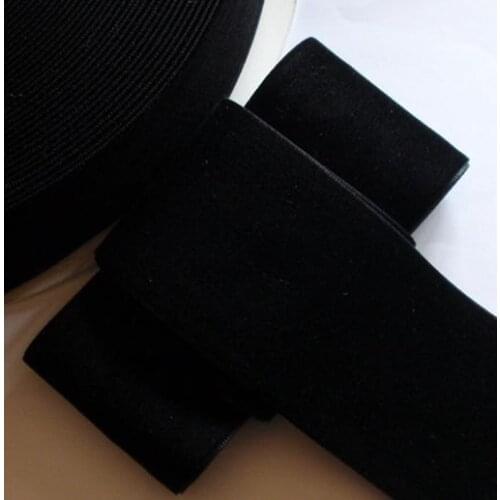 Free shipping 2'' 50mm single faced nylon no elastic velvet ribbon solid color DIY accessory