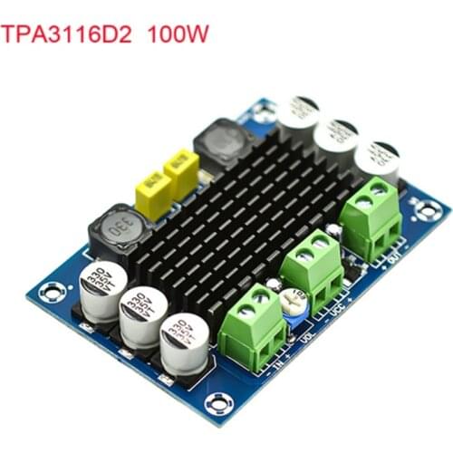 Free amplifier board TPA3116D2 DC 12-26V 100W Mono Channel Digital Audio Amplifier Board Stereo High Power low noise speaker