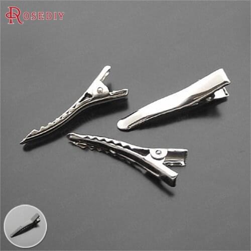 C205)50 pieces 33mm 38mm 43mm Imitation Rhodium Iron Beak Shaped Hair Clips Diy Jewelry Findings Accessories Wholesale