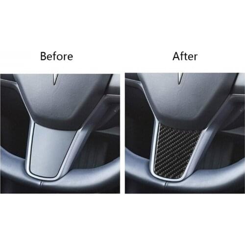 Car Steering Wheel Cover for Model 3 Carbon Fiber Durable Car Accessories