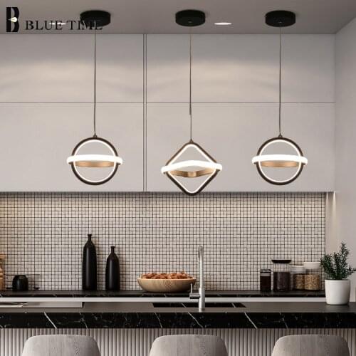 Black Minimalist LED Pendant Lights Home Decor Pendant Lamp for Dining Room Kitchen Living Room Bedroom Indoor Lighting Fixtures