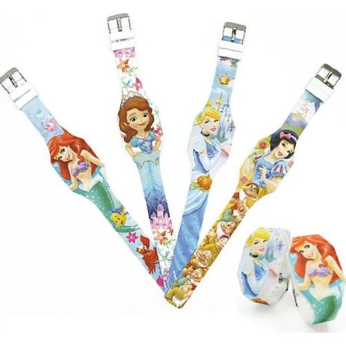 Disney Snow White Silicone Led Cartoon Watch Student Gift Silicone LED Electronic Watch Toy Watch Kids Watches Children