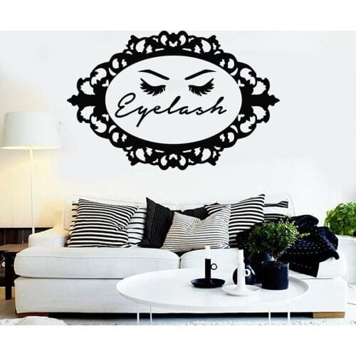 Long Eyelash Wall Decal Female Woman Eye Makeup Fashion Vinyl Window Stickers Beauty Salon Girls Bedroom Interior Decor M369