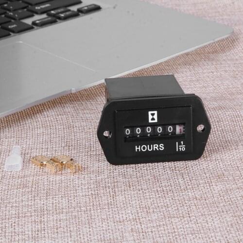 DC 6-80V Sealed Mechanical Hour Meter Gauge Counter for Diesel Gasoline Engine Generator Motor Boat Motorcycle Car Accessories