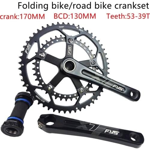 Crankset Road Bike Crank Arm 170MM Folding Bicycle Crankset BCD130MM 53-39T Integrated Variable Gear Disc Road Bike Crankset