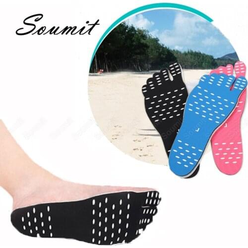 Beach Sole Foot Stickers for Men Women Insoles Walk Barefoot Invisible Self-Adhesive Shoe Pad Anti-slip Outdoor Waterproof Patch