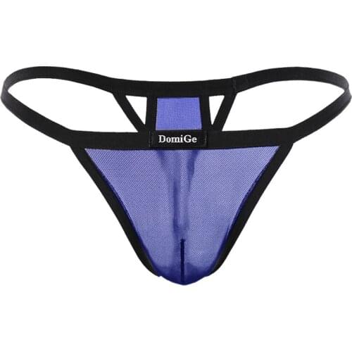 Underwear G-String thong seamless Fashion Men sexy Underwear Mesh Thong Underpant Transparent Solid Soft jockstrap Gay