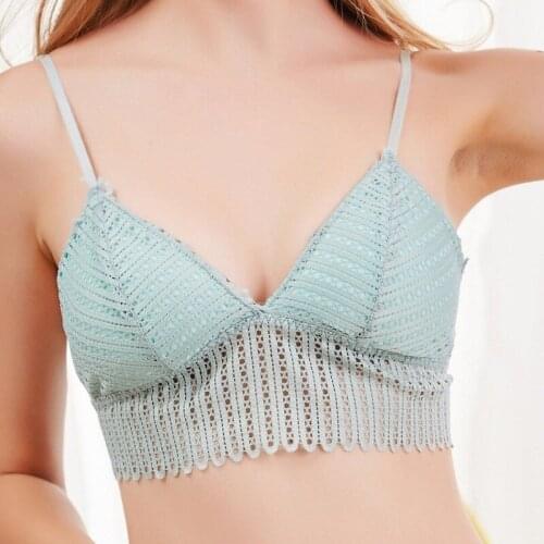 Underwear women no steel ring bra lace bra summer sling French thin shoulder strap thin section wrapped chest female tube top