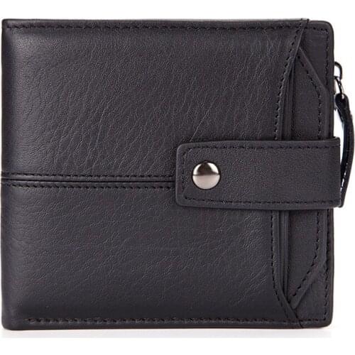 New mens leather wallet, oil wax skin, short multi-card position, retro cowhide wallet, casual card bag, change