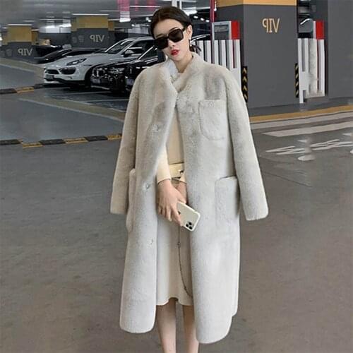 Long Winter Coat Faux Fur Coat Women Fashion All-Match Loose Thick Warm Outerwear Fake Fur Woman Jacket Elegant Lamb Wool Coat