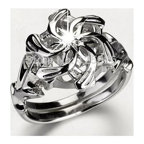 Stunning The Galadriel Nenya Charm Stone 5A Zircon stone 925 Soild Sterling Silver Lady Wedding Ring Sz 5-11 Gift