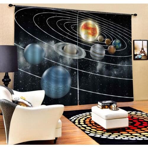 Black curtains stars curtain European Curtains Photo Painted 3D Curtain Living room Drapes Cortinas
