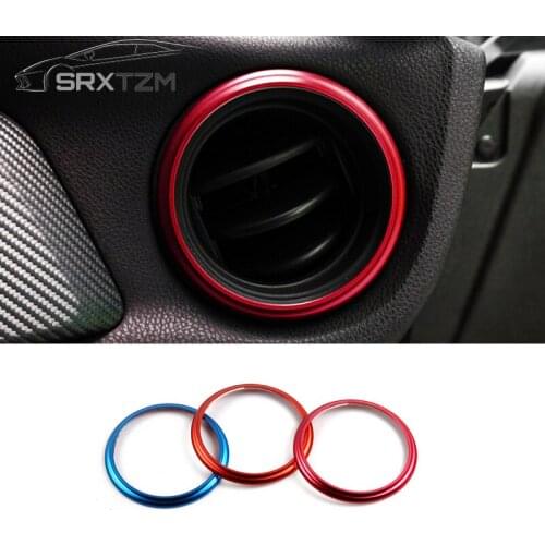 SRXTZM Air Conditioning Outlet Decorative Circle Trim Aluminum For Subaru BRZ Toyota GT86 2013 2014 2015 2016 2017