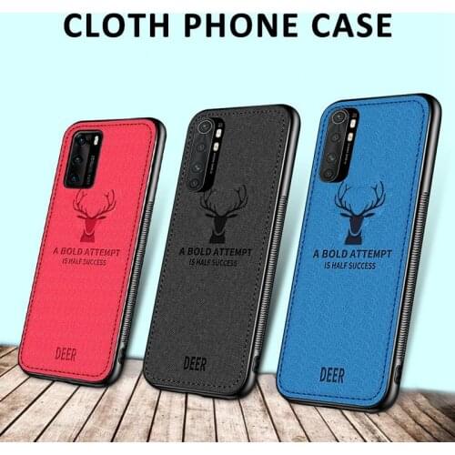 Fabric Cloth Phone Cases For XiaoMi Mi 8 9 SE Lite 9T Mi Note 10 Pro Mi 10 A2 A3 POCO X3 NFC 10T LITE 10 Soft Deer Back Cover
