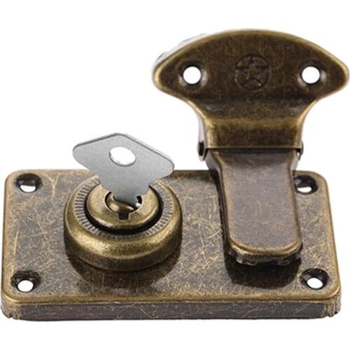 Vintage Furniture Hardware Antique Box Latches Decorative Hasp Jewelry Wooden Box Suitcase Hasp Latch Toggle With Key And Screw