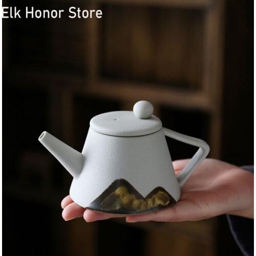 Vintage Japanese Style Ceramic Teapot Handmade Frontera Teakettle Kung Fu Tea Master Pots Household Home Decoration Accessories