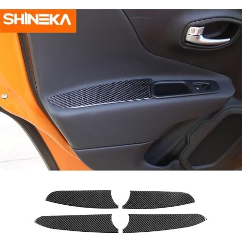 Interior Mouldings For Jeep Renegade Car Door Inner Side Armrest Carbon Fiber Decoration Cover Stickers For Jeep Renegade 2015