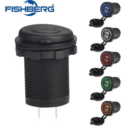 Waterproof Dual USB Charger Socket Vehicle DC12V-32V Dual USB Car Charger 2Port Power Socket 5V 2.1A/1A Universal Charger Socket