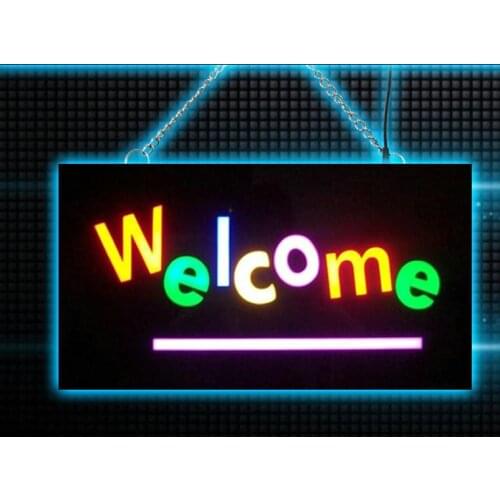 Waterproof Welcome neon sign board for bar shop LED Resin Epoxy light box for home decoration Remote control on/off switch